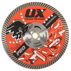 OX Tools Pro Universal Diamond Blade | Diameter: 7" / 180mm | Bore: DM 7/8" - 5/8" / 22mm - 15mm