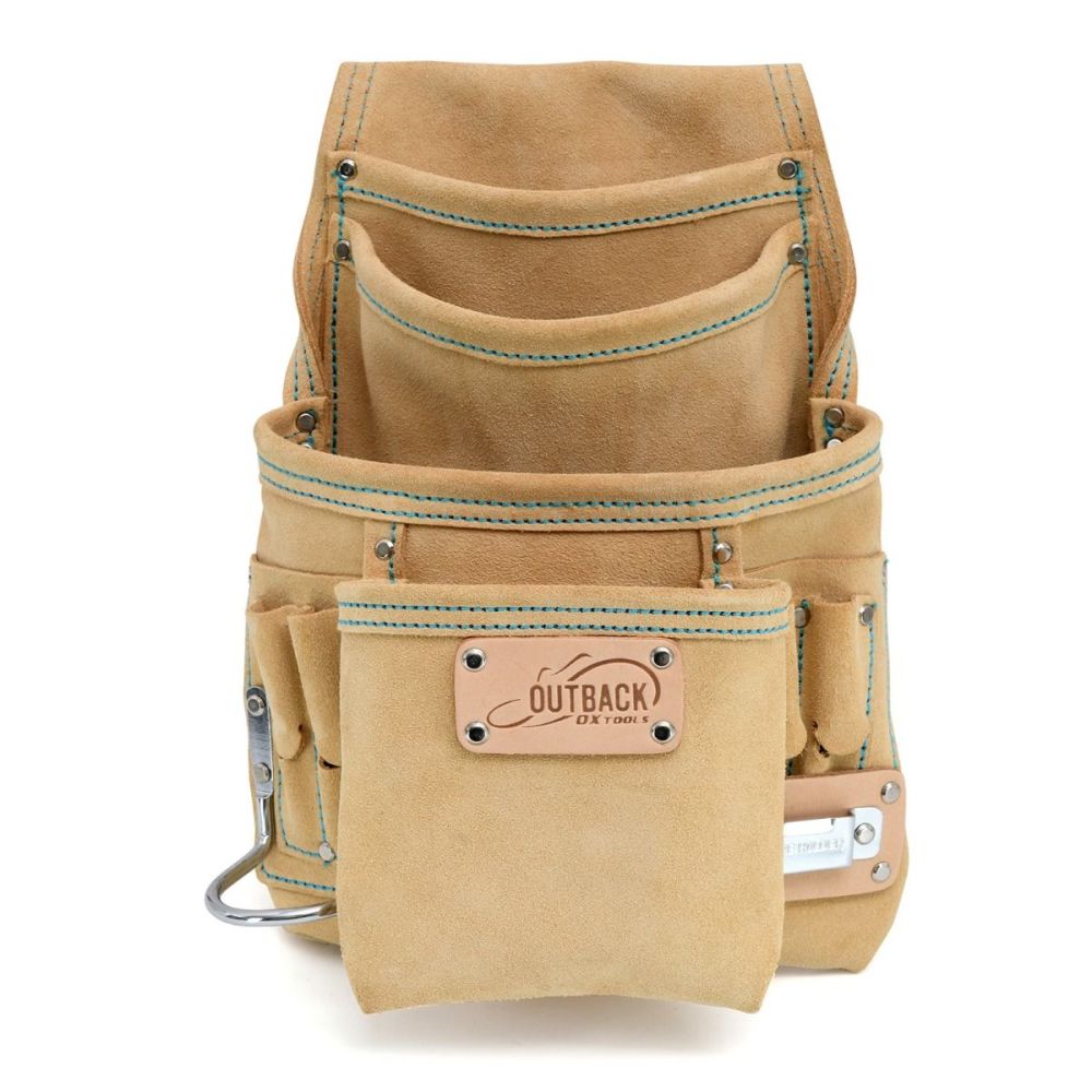 OX Tools Suede Leather Product Range, 10-Pocket Fastener Pouch