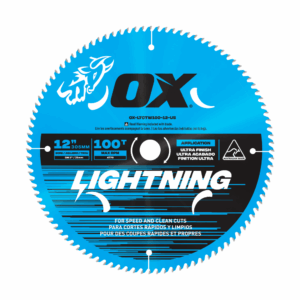 OX Pro Lightning 12-Inch Circular Saw Blade | 100-Tooth & 1" Bore