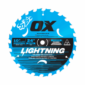OX Pro Lightning 10-Inch Circular Saw Blade | 24-Tooth & 5/8" Bore