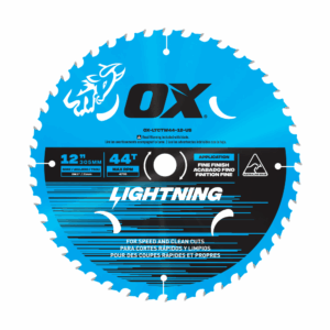 OX Pro Lightning 12-Inch Circular Saw Blade | 44-Tooth & 1" Bore