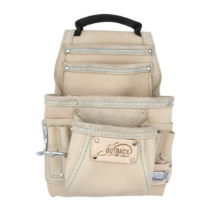 OX Pro White Leather 10-Pocket Tool Pouch