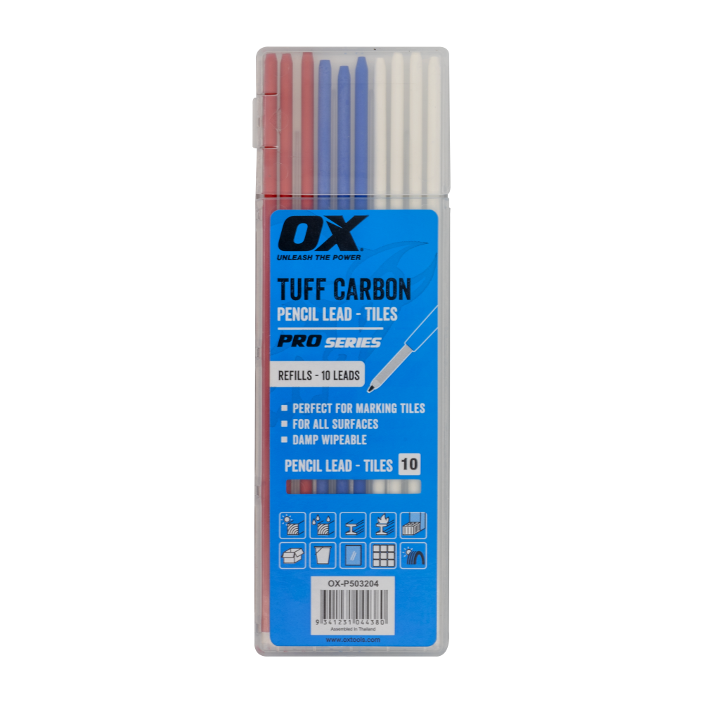 OX Tools Pro Tuff Carbon Pencil Leads - Tile Lead | 10-Pack