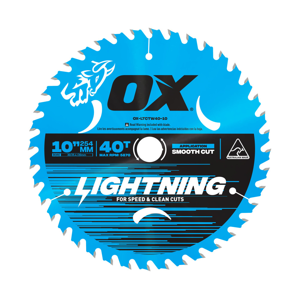 OX Tools Pro 40-Tooth Circular Saw Blade 10-Inch