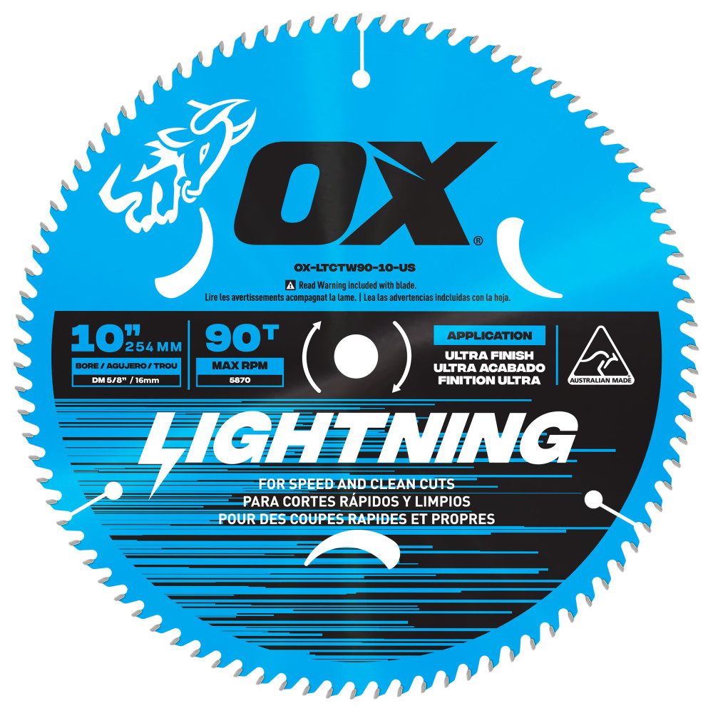OX Pro Lightning Circular Saw Blade, 10-Inch
