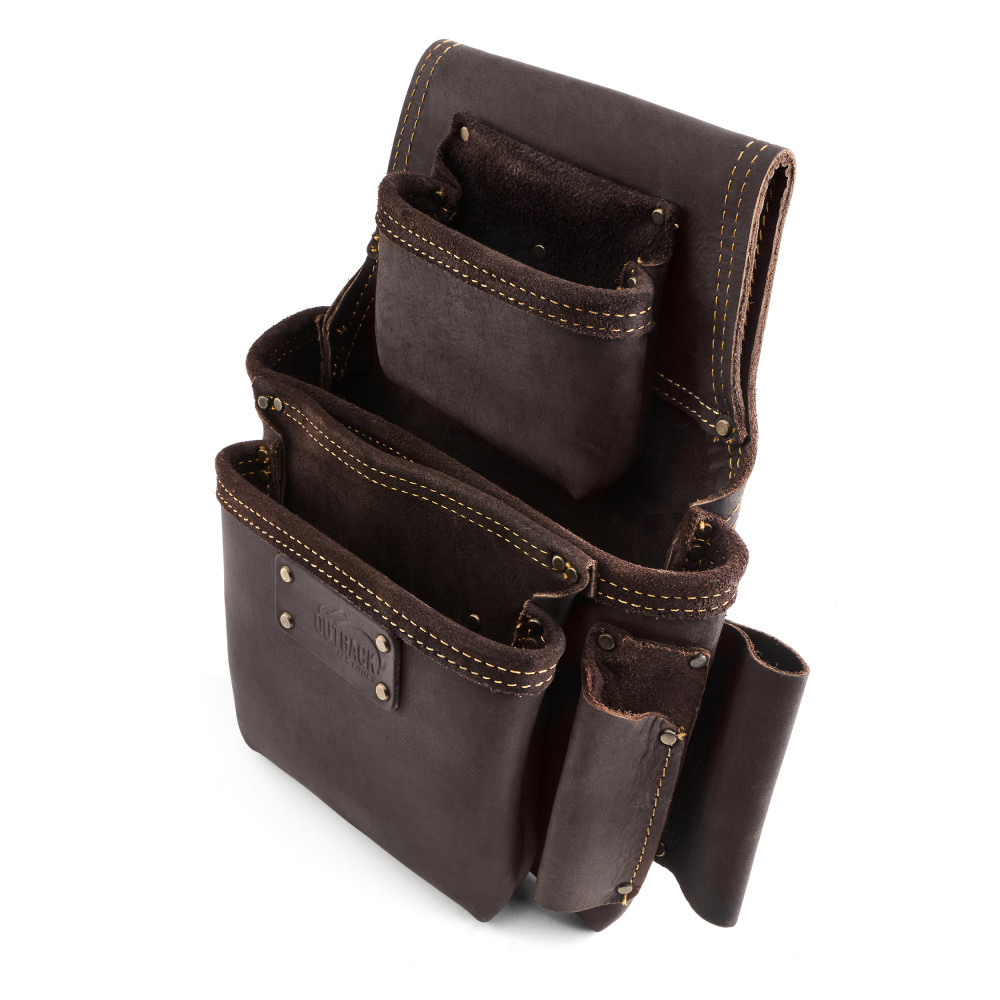 PORKY'S Triborough Trap-Tools レザーバッグ OX Pro Fastener 3- Pouch | Oil-Tanned Leather - OX Tools USA