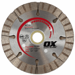 OX Tools Pro Series PCTP 4.5" Tuck Pointing Diamond Blade | 5/8" - 7/8" Bore