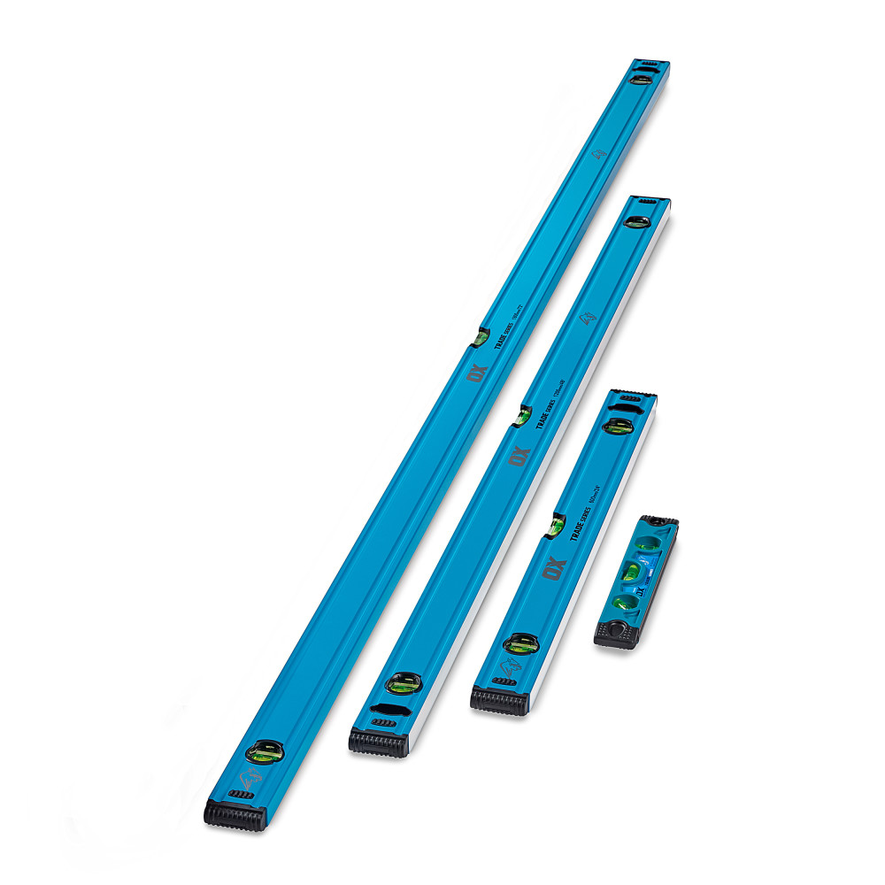 Trade 4 Piece Level Set - Includes 24in (600mm), 48in (1200mm), 72in (1800mm) & Torpedo Levels